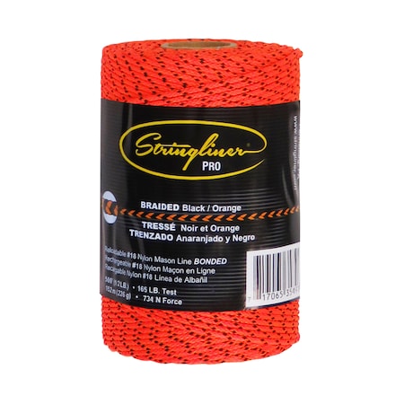 Stringliner Stringliner PRO Mason's Line Refill 500 ft. Black/Orange Bonded Braided Line SL35491AC
